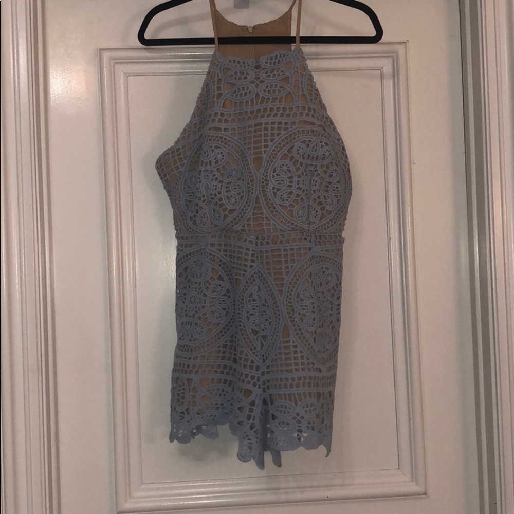 Blue Romper with Nude Undertones